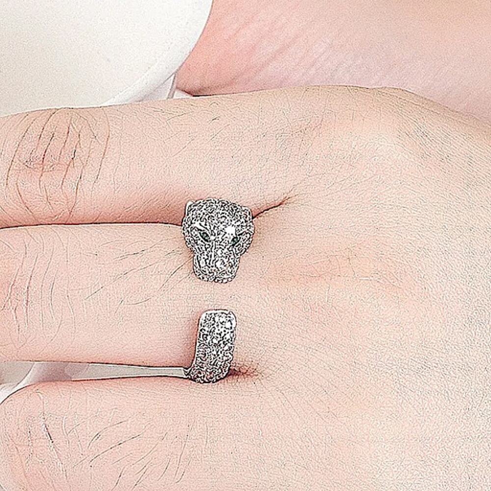 SILVER PANTHER ZIRCON RING - Picture 11 of 11
